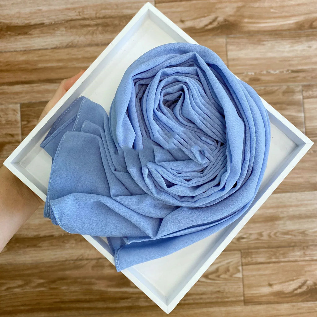 Women's Hijab Solid Pearl Chiffon Scarf - DanaFashionstore
