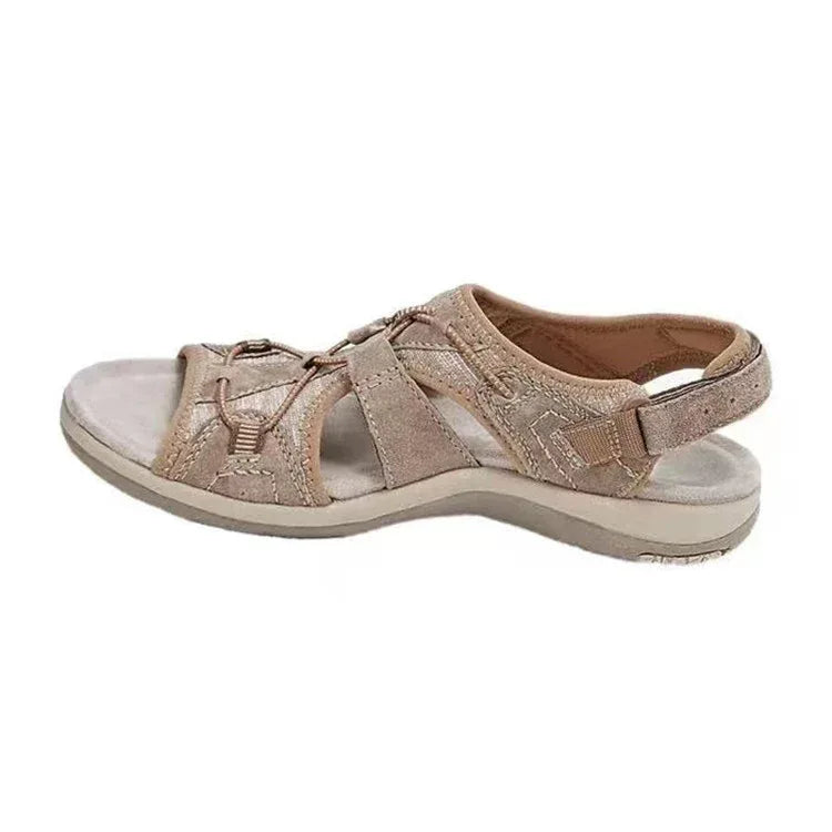 Women's New Roman Wedge Sandals Round Toe Velcro - DanaFashionstore