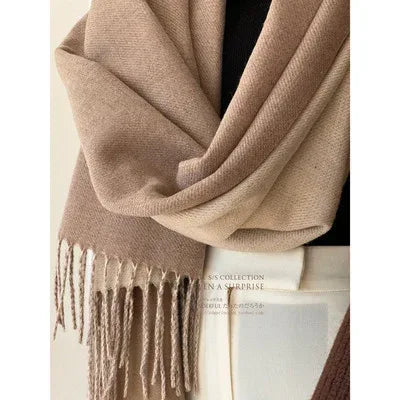 Double-sided Artificial Australian Wool Scarf Shawl - DanaFashionstore
