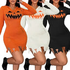 Solid Color Hooded Dress Women 2026 - Halloween Fashion Tight Dress - DanaFashionstore