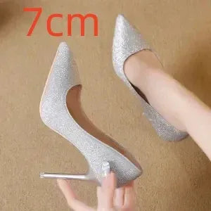 Silver Heels For Women And Black Sexy Everything French Mesh Red Sequins - DanaFashionstore
