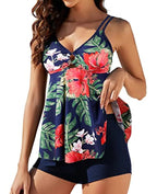 Women's Two-piece Swimsuit Plus Size Printed Suspender Skirt Boxer Bikini - DanaFashionstore