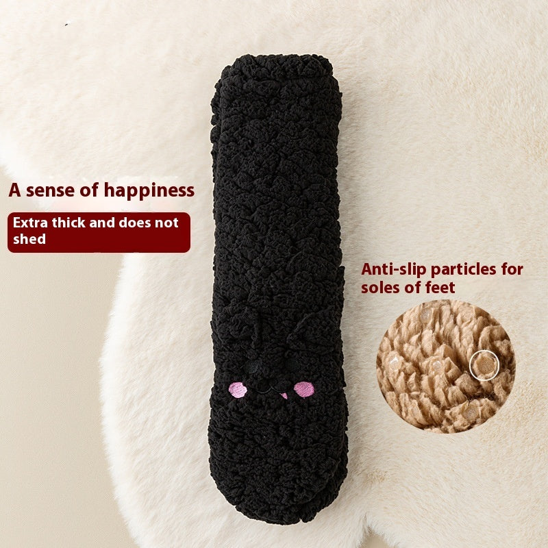 Winter Floor Socks Velvet Thicken Warm Coral Velvet Cute Socks Japanese-style Home Footwear Non-slip Socks New Year Gifts Winter Gadgets Dana Fashion