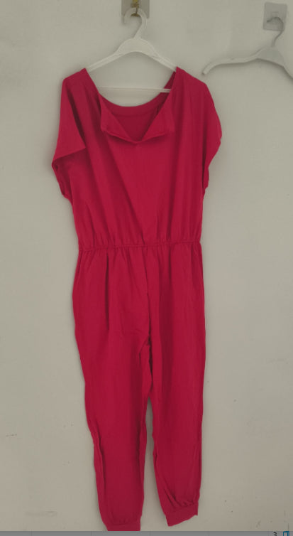 Fashion Slant Shoulder Short Sleeve Pocket Women's Jumpsuit