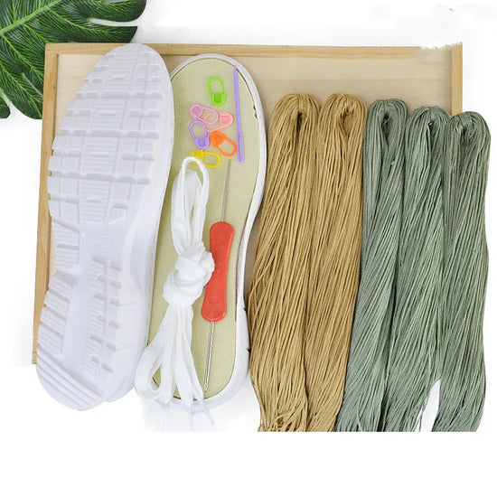 Hand Woven Sandals Hollow Crochet Breathable Shoe Material Pack - DanaFashionstore