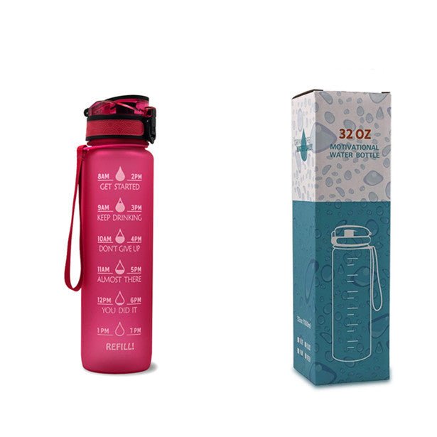 1L Tritan Water Bottle With Time Marker Bounce Cover Motivational Water Bottle Cycling Leakproof Cup For Sports Fitness Bottles $32.36 Dana Fashion Color: Red with box capacity: 1L Dana's Kitchen Overview: 1. Unique Motivational Design: This high-quality