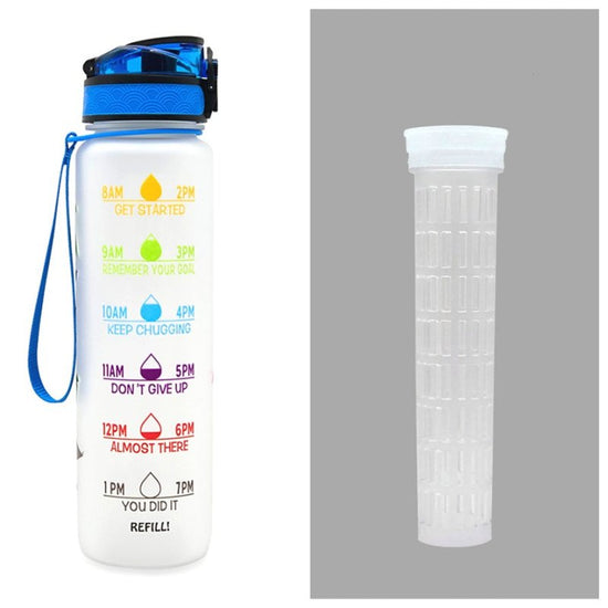 1L Tritan Water Bottle With Time Marker Bounce Cover Motivational Water Bottle Cycling Leakproof Cup For Sports Fitness Bottles $52.70 Dana Fashion Color: Colorful set capacity: 1L Dana's Kitchen Overview: 1. Unique Motivational Design: This high-quality