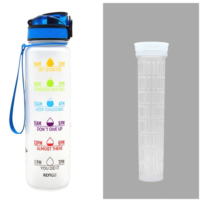 1L Tritan Water Bottle With Time Marker Bounce Cover Motivational Water Bottle Cycling Leakproof Cup For Sports Fitness Bottles $52.70 Dana Fashion Color: Colorful set capacity: 1L Dana's Kitchen Overview: 1. Unique Motivational Design: This high-quality