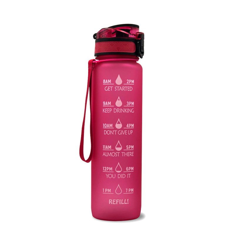1L Tritan Water Bottle With Time Marker Bounce Cover Motivational Water Bottle Cycling Leakproof Cup For Sports Fitness Bottles $29.90 Dana Fashion Color: Red capacity: 1L Dana's Kitchen Overview: 1. Unique Motivational Design: This high-quality drink rem