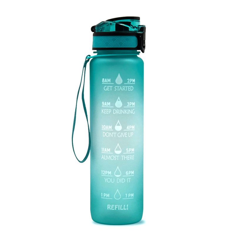 1L Tritan Water Bottle With Time Marker Bounce Cover Motivational Water Bottle Cycling Leakproof Cup For Sports Fitness Bottles $43.72 Dana Fashion Color: Green gradient capacity: 1L Dana's Kitchen Overview: 1. Unique Motivational Design: This high-qualit