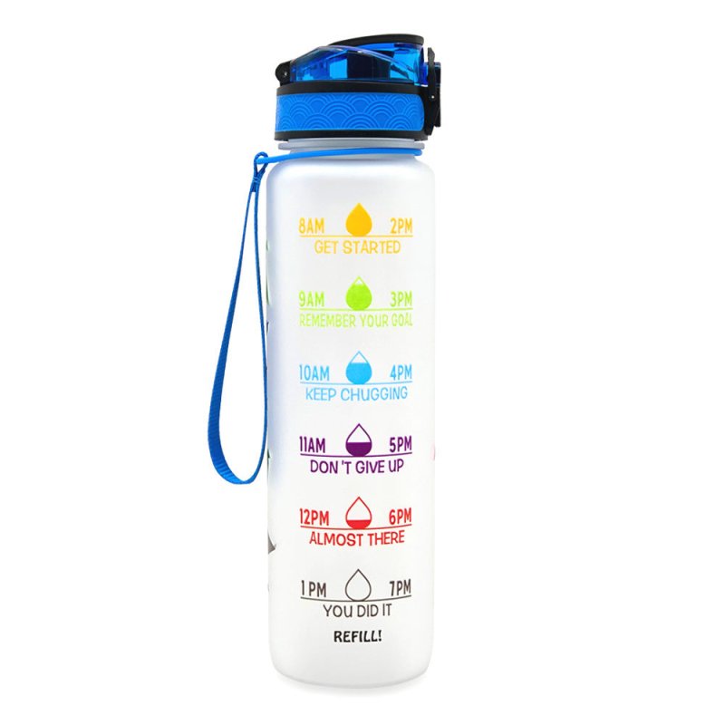 1L Tritan Water Bottle With Time Marker Bounce Cover Motivational Water Bottle Cycling Leakproof Cup For Sports Fitness Bottles $50.37 Dana Fashion Color: Colorful capacity: 1L Dana's Kitchen Overview: 1. Unique Motivational Design: This high-quality drin