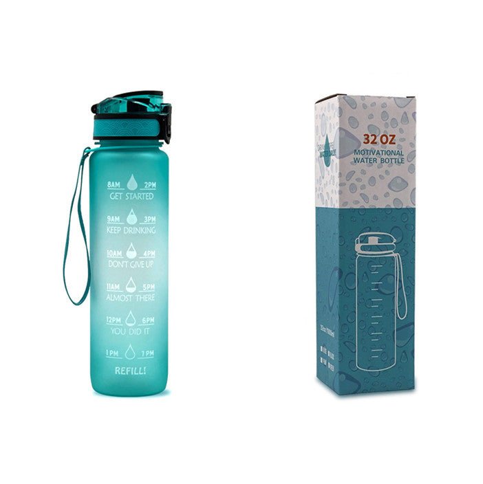 1L Tritan Water Bottle With Time Marker Bounce Cover Motivational Water Bottle Cycling Leakproof Cup For Sports Fitness Bottles $44.24 Dana Fashion Color: Green gradient with box capacity: 1L Dana's Kitchen Overview: 1. Unique Motivational Design: This hi