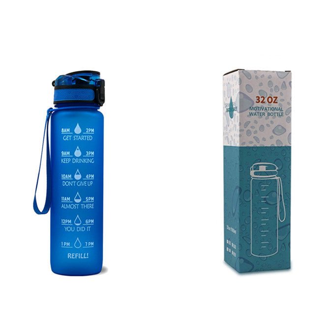 1L Tritan Water Bottle With Time Marker Bounce Cover Motivational Water Bottle Cycling Leakproof Cup For Sports Fitness Bottles $32.36 Dana Fashion Color: Blue with box capacity: 1L Dana's Kitchen Overview: 1. Unique Motivational Design: This high-quality