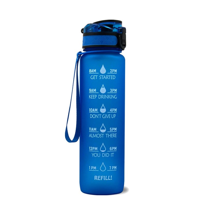 1L Tritan Water Bottle With Time Marker Bounce Cover Motivational Water Bottle Cycling Leakproof Cup For Sports Fitness Bottles $29.90 Dana Fashion Color: Blue capacity: 1L Dana's Kitchen Overview: 1. Unique Motivational Design: This high-quality drink re
