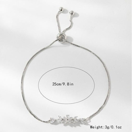 1pcs Fashionable Zircon Bracelet Silver Flower Leaf Drawstring Design Chain Inlaid Gold-plated Bracelet Suitable For Women's Daily Holiday Wear $23.21 Dana Fashion Color: Gold Women's Accessories Overview: Simple and fashionable silver and gold chains lig