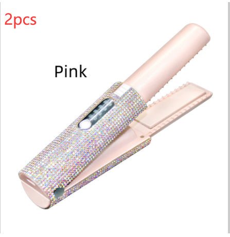 2-In-1 Electric USB Hair Straightening Brush Straightener Brush Multifunctional Comb Straightening Styler Hair Curler $112.39 Dana Fashion Color: Pink 2pcs Electrical outlet: USB Beauty Tools Product information : Diameter of heat conductor: 16MM-20MM. Pr