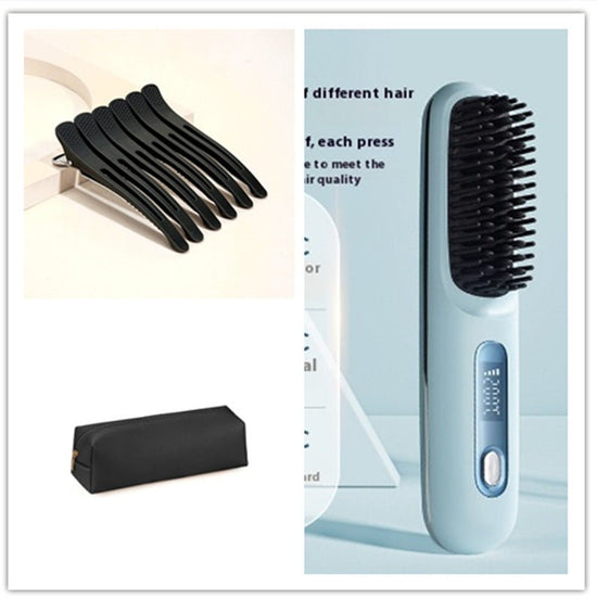 2 In 1 Straight Hair Comb Wireless Hair Straightener Brush Hair Fast Heating Portable Hot Curler USB Charging $69.99 Dana Fashion Color: Set1 Beauty Tools Overview: Great Convenience: Experience the freedom to style your hair anywhere, anytime with our ha