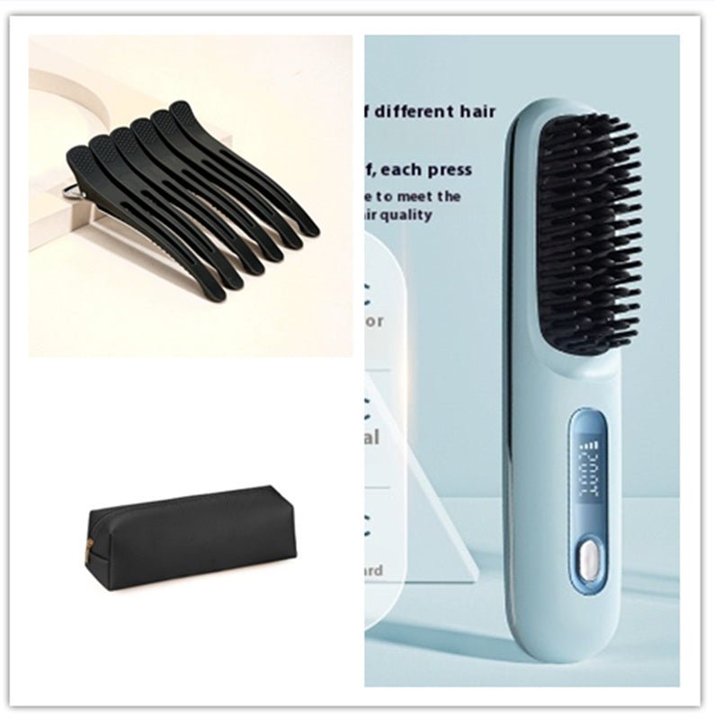 2 In 1 Straight Hair Comb Wireless Hair Straightener Brush Hair Fast Heating Portable Hot Curler USB Charging $69.99 Dana Fashion Color: Set1 Beauty Tools Overview: Great Convenience: Experience the freedom to style your hair anywhere, anytime with our ha