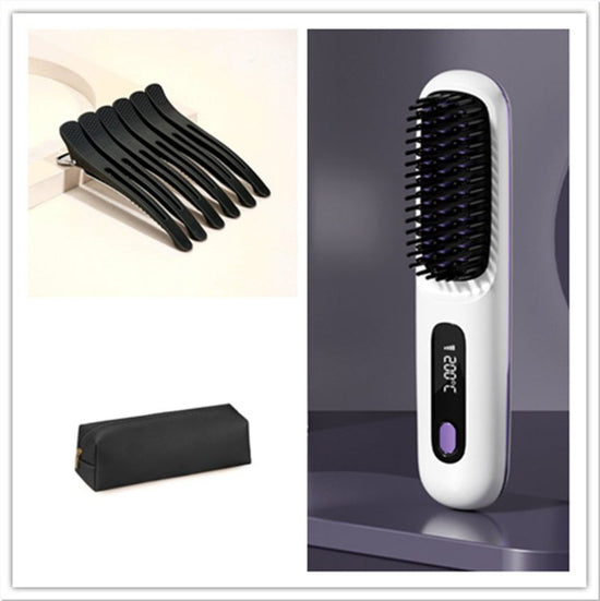 2 In 1 Straight Hair Comb Wireless Hair Straightener Brush Hair Fast Heating Portable Hot Curler USB Charging $69.99 Dana Fashion Color: Set2 Beauty Tools Overview: Great Convenience: Experience the freedom to style your hair anywhere, anytime with our ha