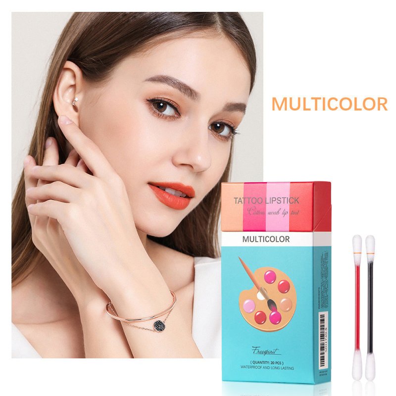 20 Pcs Set Cotton Swab Lipsticks For Outdoor Portable Lipsticks Cosmetics Waterproof Case Lasting Long Cigarette Liquid Lipstick $19.00 Dana Fashion Color: Fourcolor mixed color outfit makeup Overview: 1. The makeup is full of color, lasting moisture, not