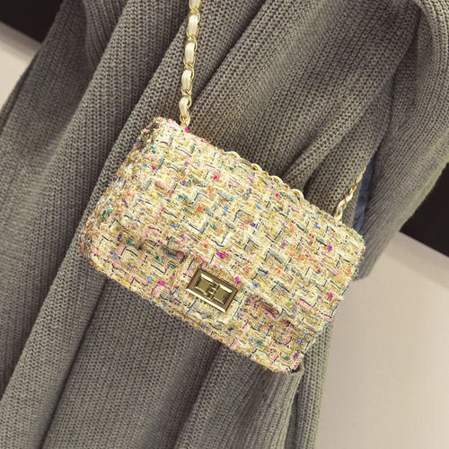 Autumn and winter new women's bag wild small square bag Japan and South Korea fashion lock chain bag shoulder slung - DanaFashionstore