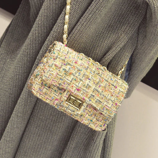 Autumn and winter new women's bag wild small square bag Japan and South Korea fashion lock chain bag shoulder slung - DanaFashionstore