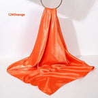 Pure Color Silk Scarf Artificial Silk 90cm Shiny Satin Shawl - DanaFashionstore