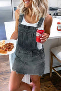 Women's denim skirt suspender skirt