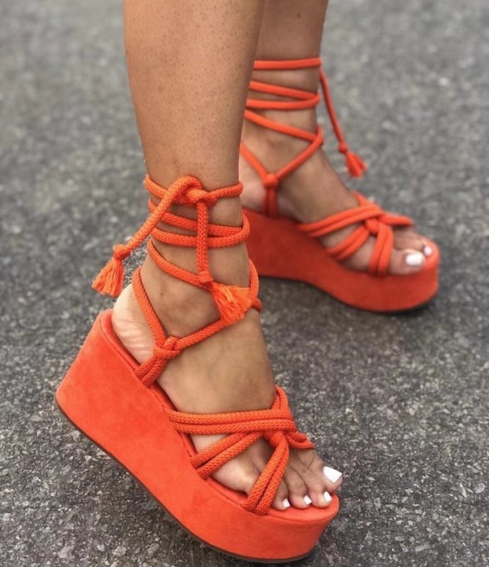 2024 Summer New Platform Wedge Sandals for Women Fashion Round $26.99 Dana Fashion Color: Red Shoe Size: 42 Heel Height: High (5cm-8cm) With Platforms: Yes Platform Height: 3-5cm Sandal Type: basic Occasion: Casual Upper Material: PU Outsole Material: RUB