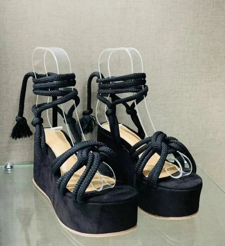 2024 Summer New Platform Wedge Sandals for Women Fashion Round $26.99 Dana Fashion Color: Red Shoe Size: 42 Heel Height: High (5cm-8cm) With Platforms: Yes Platform Height: 3-5cm Sandal Type: basic Occasion: Casual Upper Material: PU Outsole Material: RUB