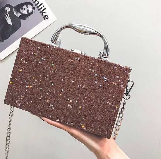 Sequins box bag radio handbag bright surface Harajuku wind Messenger bag - DanaFashionstore