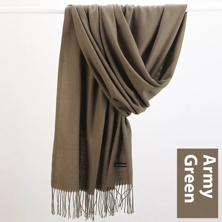 Pure Color Warm Keeping Scarf All-match Cashmere Shawl - DanaFashionstore