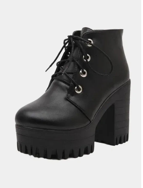 High-heel chunky heel ankle boots - DanaFashionstore