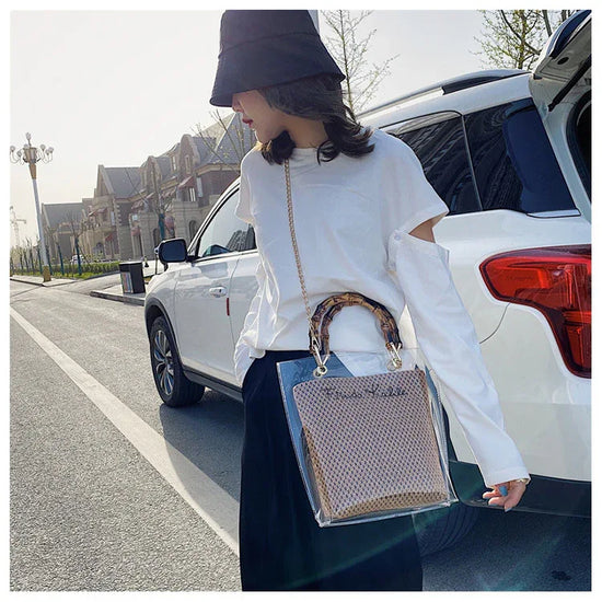 Transparent beach woven bag - DanaFashionstore