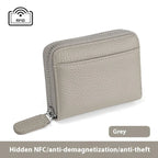2024 RFID Genuine Leather Card Wallet Men Women Purse With Coin Pocket Zipper Credit Card Holder Small Wallets Bags - DanaFashionstore