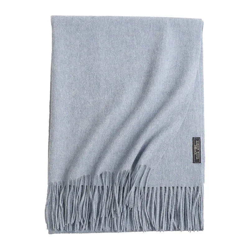 New Solid Color Wool Long Beard Warm Tassel Scarf Thick - DanaFashionstore