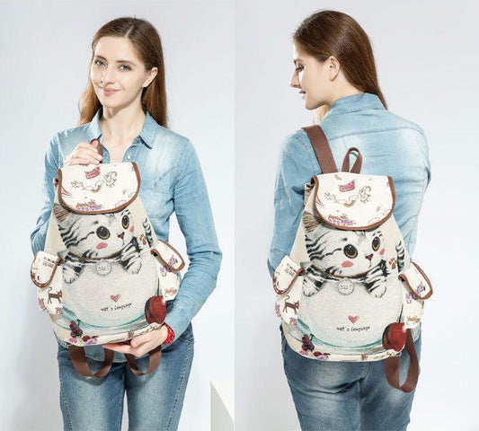 LOVELY CAT DRAWSTRING BACKPACK - DanaFashionstore