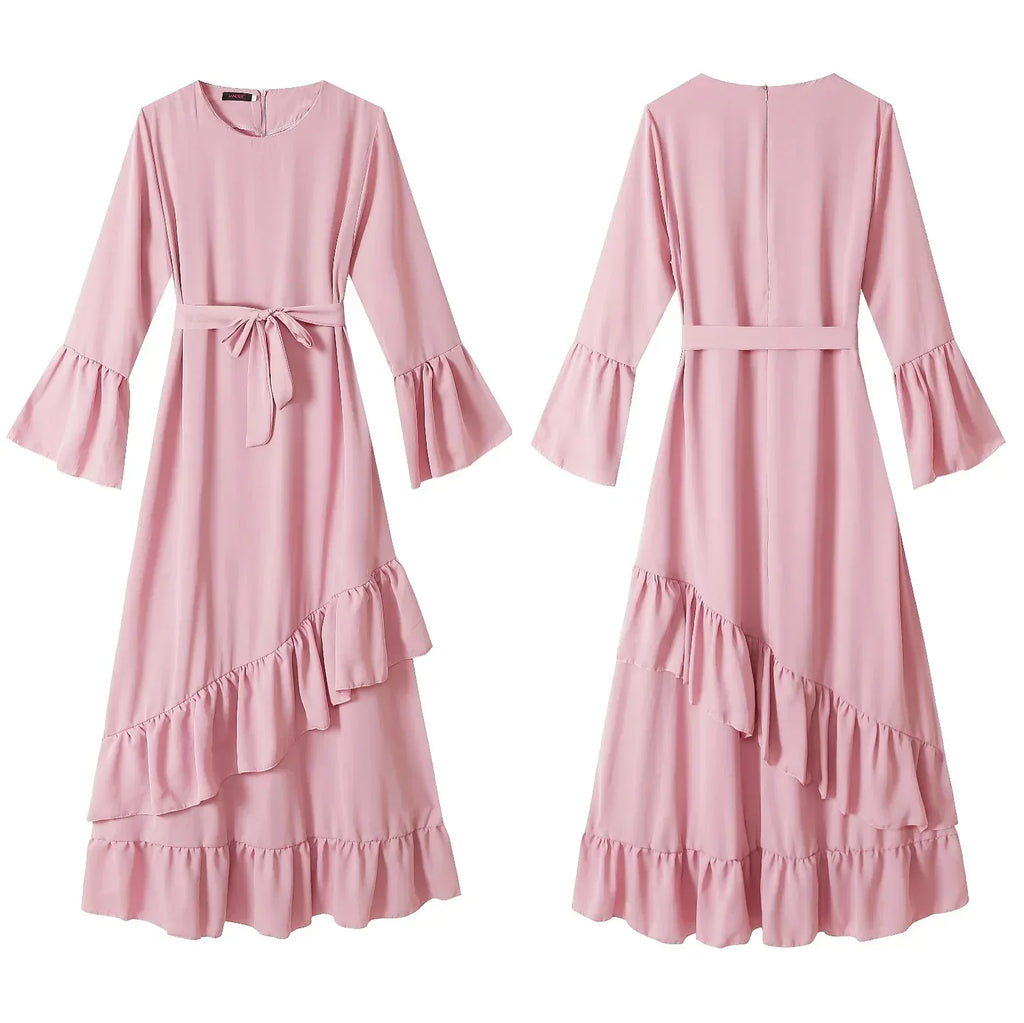 Muslim Long Skirt Dress Arab Robe - Elegant Girly Modest Fashion - DanaFashionstore