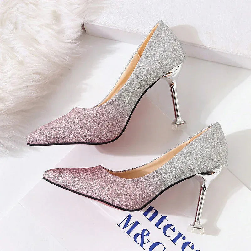 Gradient Sexy Pointed French Stiletto High Heels - DanaFashionstore