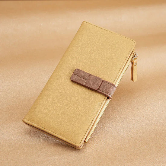 Long Multiple Card Slots Zipper Bag Buckle Korean Style High Sense Women's Wallet - DanaFashionstore