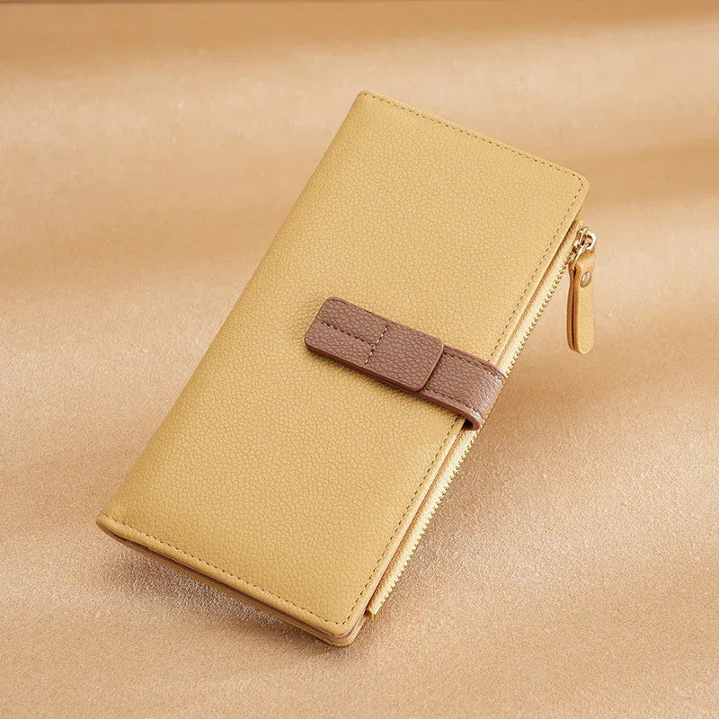 Long Multiple Card Slots Zipper Bag Buckle Korean Style High Sense Women's Wallet - DanaFashionstore