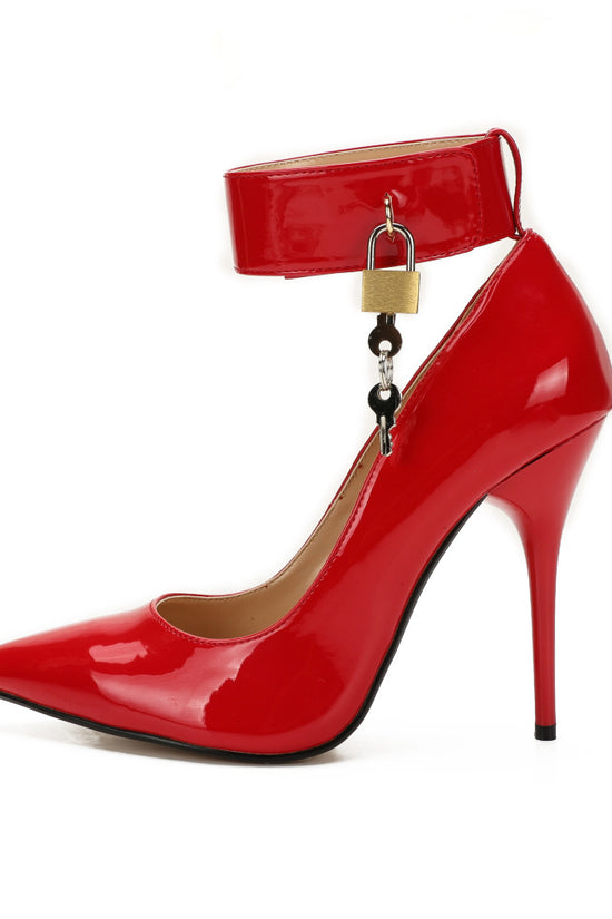 Ladies Lock Stiletto 12cm Pointed High Heels