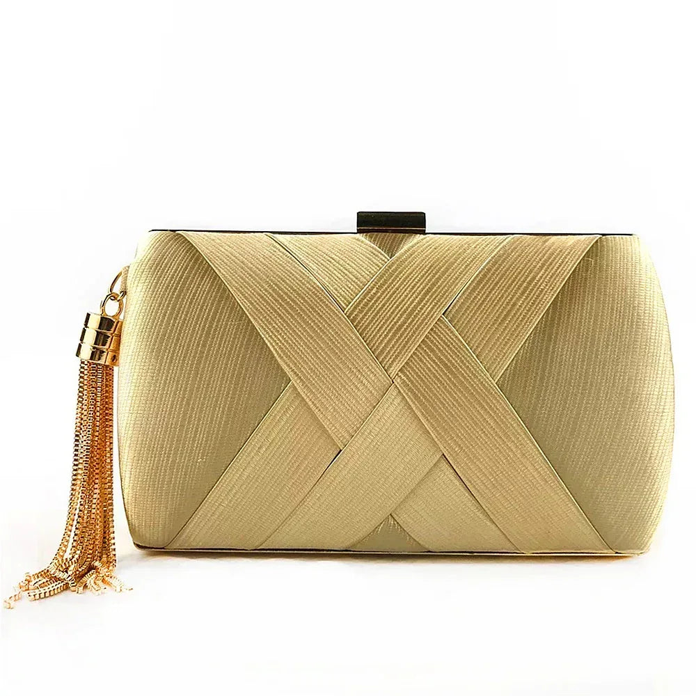 Dinner Satin Fashion Tassel Clutch - DanaFashionstore