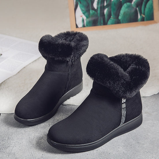 Plus Fleece Ankle Boots Thicken Middle-aged And Elderly Cotton Shoes