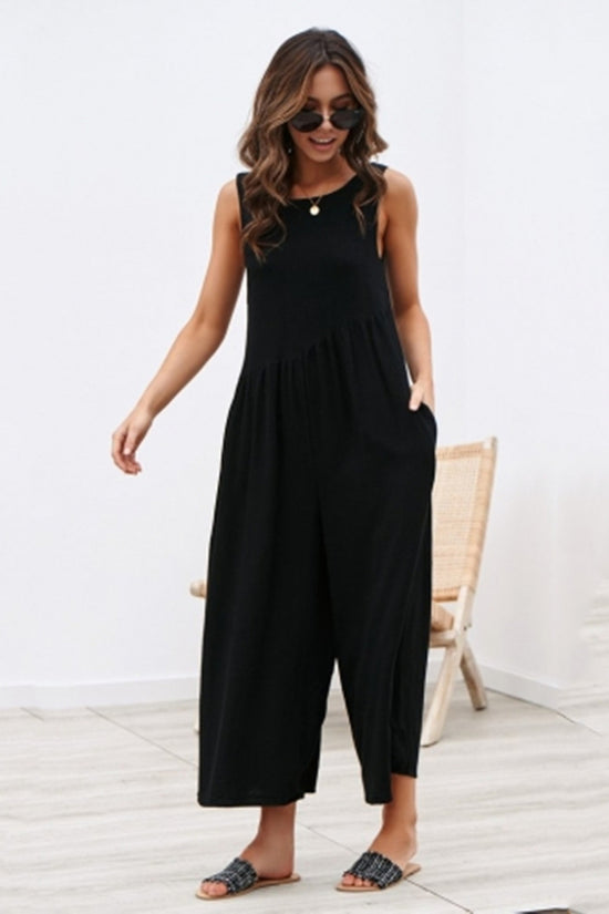 Explosion solid color vest jumpsuit