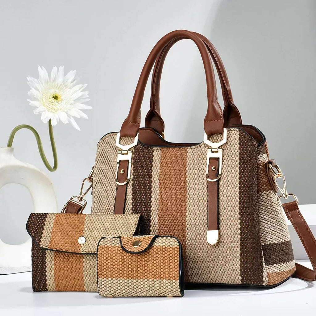 Crossbody Large Capacity New Son And Mother Canvas Contrast Color Handbags - DanaFashionstore