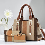 Crossbody Large Capacity New Son And Mother Canvas Contrast Color Handbags - DanaFashionstore
