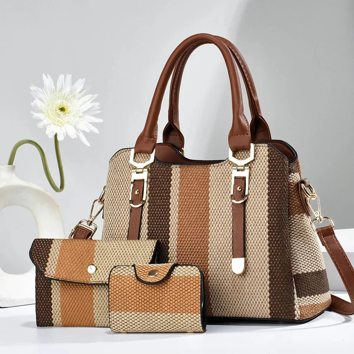 Crossbody Large Capacity New Son And Mother Canvas Contrast Color Handbags - DanaFashionstore