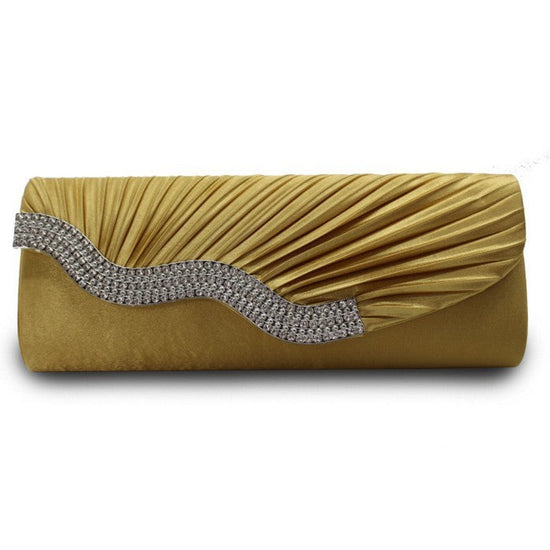 Rhinestone pleated clutch - Dana Fashion