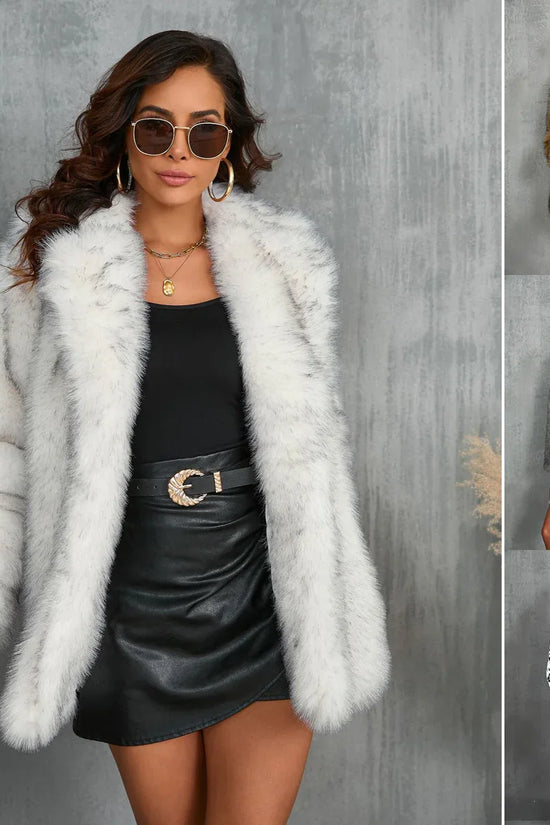 Winter Coat Warm Lapel Long Fluffy Faux Fur Coat Women Loose Long Sleeve Jacket Outerwear Clothing - DanaFashionstore